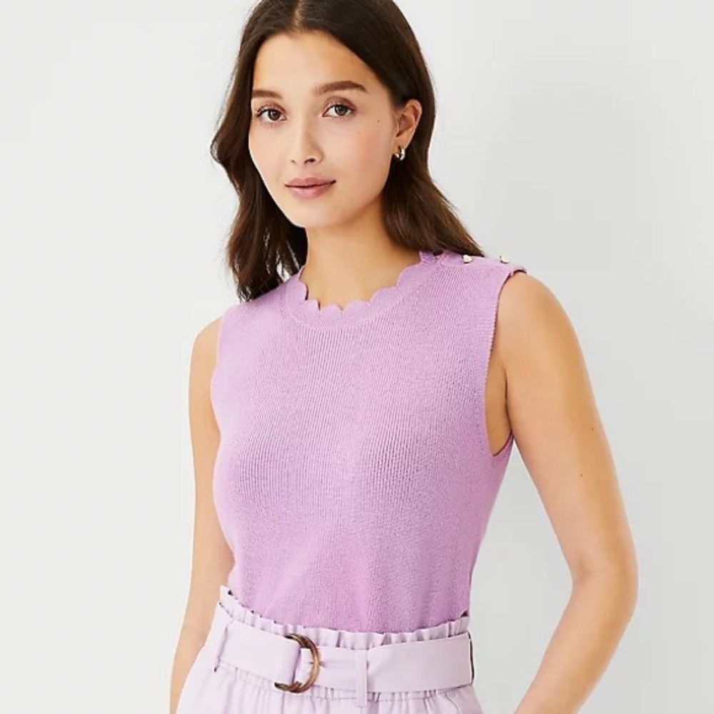✨ NWOT Ann Taylor Scalloped Sweater Shell Top